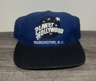 Винтажная регулируемая бейсболка Planet Hollywood Hat Washington D.C. Blue Black Bill - Изображение 1 из 4