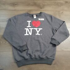 I Love NY Sweatshirt Adult Large Gray Charcoal Officially Licensed Crewneck Y2K