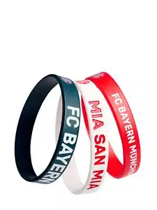 FC Bayern München Armband 3er Set Fußball Fan Accessoires rot/weiß/navy mia san - Bild 1 von 4