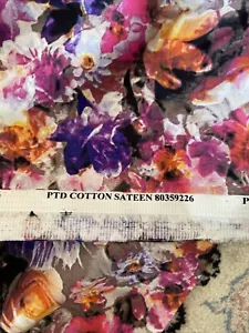 7mt PTD Cotton Sateen 8035 9226 Purple Pink Floral Pattern  - Bild 1 von 6
