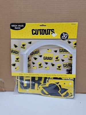 НОВЫЙ - Amscan выпускной украшения вырезы - 30 шт. Mega Pack - Изображение 1 из 2