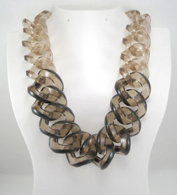 J Crew ожерелье большой коренастый Lucite обочины ссылки в дымчатый и шампанского цвет - Изображение 1 из 4