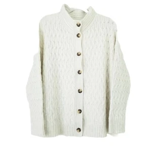 J. Jill Oatmeal Heather Cable Knit Long Sleeve Button Front Cardigan 2X NWT - Picture 1 of 6