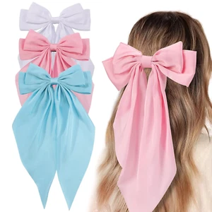 3 PCS Hair Bows for Women, Big Bow Hair Clips for Girls, Silky Satin Hair Bows C - Picture 1 of 12