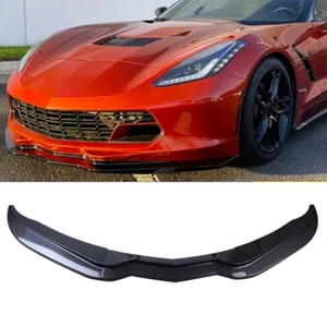 Carbon Black Front Bumper Lip Splitter For Corvette C7 STG Stage 2 Z06 14~19 - Picture 1 of 13