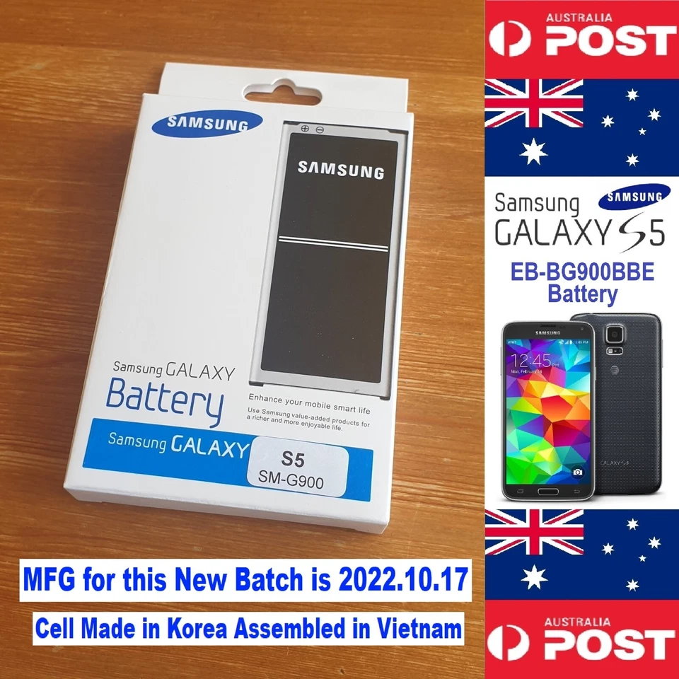 GENUINE Retail Samsung S5 Battery I9600 EB-BG900BBE with NFC - Local Seller ! - Image 1 of 4