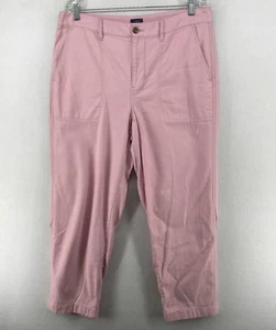 J.CREW Pants Womens 14 Utility Tapered Ankle Chino Flat Front Cotton Pink - Picture 1 of 13