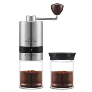 Kaffeemühle manuell Handkaffeemühle SILBERTHAL Mühle für Kaffee aus Edelstahl - Bild 1 von 7