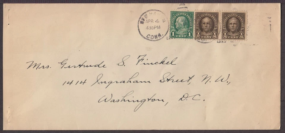 1925 Sc 551 1/2c Nathan Hale FDC New Haven CT cancel without cachet CV $25 - Image 1 of 1