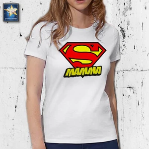 T-shirt Maglietta SUPER MAMMA IDEA REGALO FESTA DELLA MAMMA COMPLEANNO MOM PARTY - Imagen 1 de 7