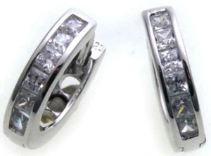 Pendientes mujer plegables criollos con circonitas plata real 925 plata de ley NUEVO - Imagen 1 de 4