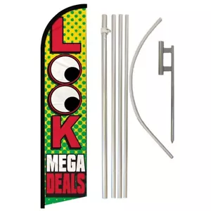 Look Mega Deals Full Curve Windless Swooper Flag Pole Kit Promotional Dealership - Picture 1 of 7