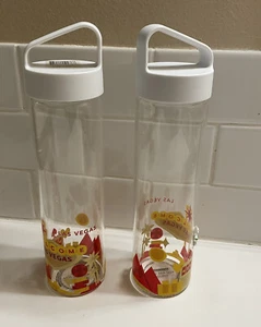 Starbucks Welcome to Las Vegas Glass Water Bottle 18 Oz. You Are Here Lot Of 2 - Picture 1 of 8
