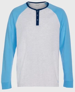 NEW WITH TAGS MENS PETER ALEXANDER CONTRAST HENLEY LONG SLEEVE SHIRT SIZE XL - Picture 1 of 3
