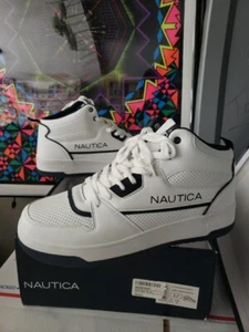 Nautica Men's Fashion Sneakers clifftop White/navy mens sz 12 shoes New~ #208 - Picture 1 of 24