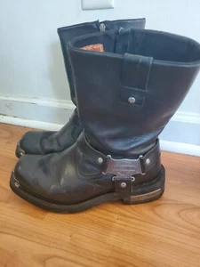 Harley-Davidson Charlesfort Mens Black Leather D96149 Motorcycle Boots 10M - Picture 1 of 8