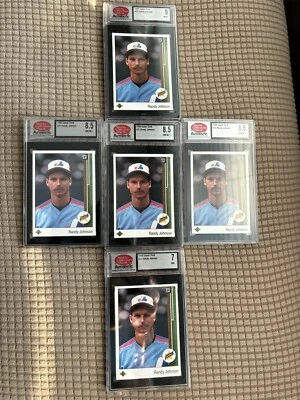Upper DeckRandy Johnson RC (5) Graded Cards #25…(1) Grade 9, (3) Grade 8.5, - Image 1 of 4