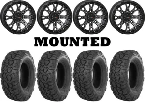 Kit 4 ITP UltraCross R-Spec Tires 28x10-14 on System 3 ST-6 Gray Wheels POL - Picture 1 of 5
