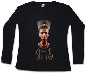 NEFRETETE VINTAGE DAMEN LANGARM T-SHIRT Egytian Pharao Echnaton Ägypten Seth - Bild 1 von 1