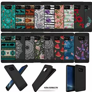 Per Samsung Galaxy Note 8, Custodia Slim Tribale Floreale TPU Flessibile Nera - Foto 1 di 169