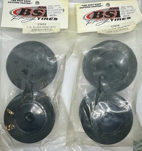 BSR Racing Dirt Oval Foam Tires/Wheels - Silver - Front & Rear - C1013 & C1014 - Picture 1 of 4