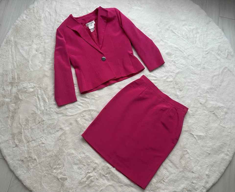 Винтажный Yves Saint Laurent вариации хлопок/вискоза костюм / размер 12 - Изображение 1 из 4