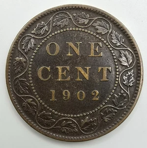 1902 CANADA Large Cent VF/XF EF EDWARD VII KM 8 One 1 Penny Coin Free Ship! - Picture 1 of 4