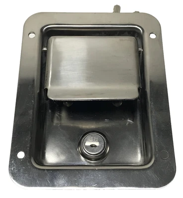 Buyers L3885 Standard Size SS Flush Mount Rectangular Paddle Latch Steel - Image 1 of 4