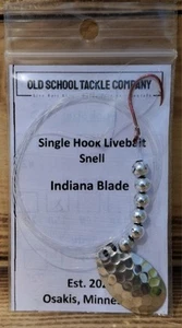 Qty 3 - Single Hook Livebait Rig - #3 Indiana Blade - 15lb/48" - Hammered Nickle - Picture 1 of 2