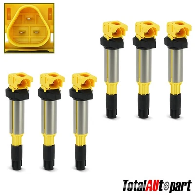 6x Bobina de encendido amarilla para BMW 320i 325Ci 325i 325xi 330Ci 330i 330xi X5 Z4 X3 Foto 1 de 4