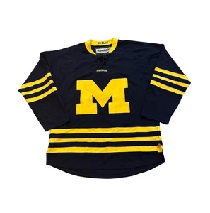 Camiseta deportiva de hockey Reebok University of Michigan Wolverines NCAA azul mediana para hombre - Imagen 1 de 8