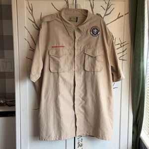 Vented Microfiber Poly Boy Scout BSA UNIFORM SHIRT Adult Men 2 XL Short Sleeve - Picture 1 of 8