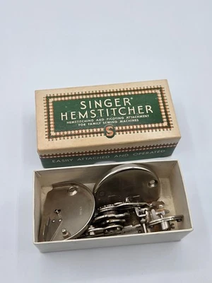 Accesorio de dobladillo vintage Singer 121387 con placa 121388 caja original Foto 1 de 4