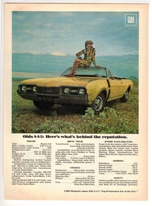 Oldsmobile 442 1968 original convertible anuncio impreso 8,5x11 - Imagen 1 de 1