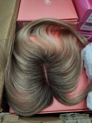 Women Human Hair Topper Clip Hairpiece Top Wigs V SHAPE COLOR : 4T10/16# - Image 1 of 4