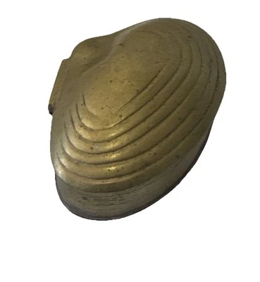 Joyero vintage dorado pequeño latón con bisagras baratija tocador decoración almacenamiento Foto 1 de 4