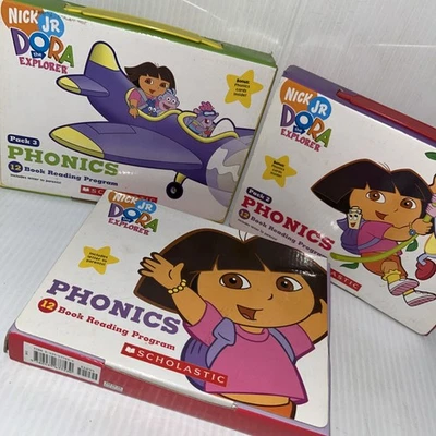 Lot Of 3 Dora the Explorer Phonics 12 Book Reading Program Lee Quinlan - Image 1 of 4