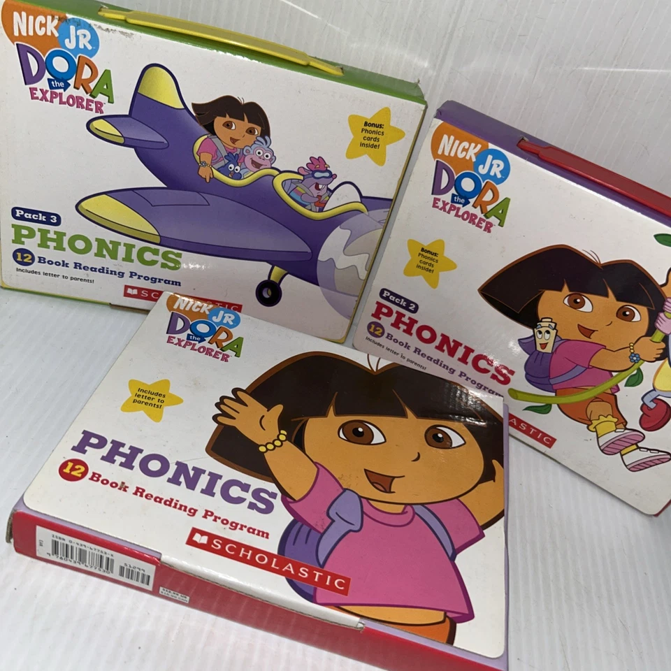 Lot Of 3 Dora the Explorer Phonics 12 Book Reading Program Lee Quinlan - Image 1 of 4