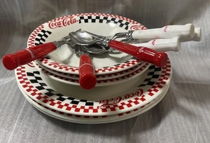 VTG 1996 COCA COLA GIBSON 13 Pieces Black/Red Checker - Picture 1 of 11