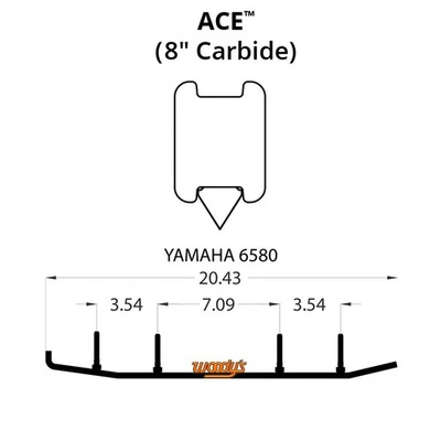 Woodys Ace Flat-Top Carbide Runners for 2008-2010 Yamaha FX10MT FX Nytro MTX - Image 1 of 2