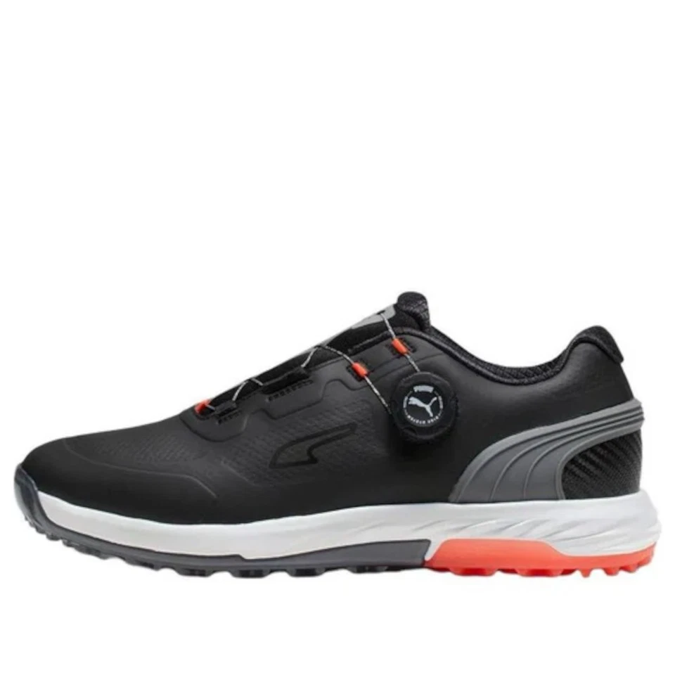 NUEVO Zapatos de golf para hombre Puma Alphacat Nitro Disc negros/tono silencioso/rojos talla 11,5 M Foto 1 de 1