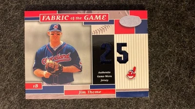 2002 Leaf Certified Fabric Of The Game Dual Game Used Jersey 25 Jim Thome 18/25 - Image 1 of 2