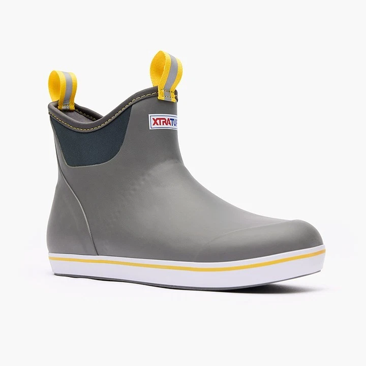 XTRATUF Men's 6in Ankle Deck Boot 22735 Gray/Yellow Size 14