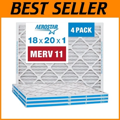 MERV 11 Pleated Air Filters - 4 Count Pack for Cleaner Indoor Air Quality - Image 1 of 4