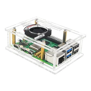 Acrylic Protective Case With Heat Sink Cooling Fan For Raspberry Pi 5 - Afbeelding 1 van 12