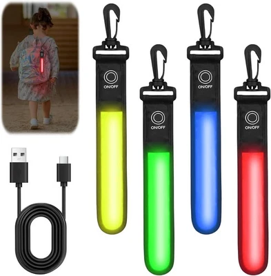 ‎GAOUTO LED Blinklicht Schulranzen, 3 Modi USB Aufladbar Reflektierende Anhänger