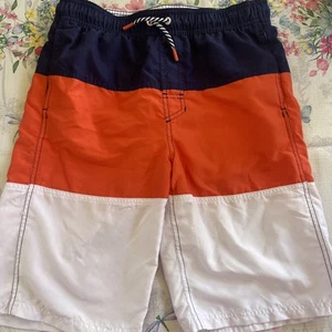 CAT & JACK SWIM TRUNKS/Shorts  BLUE ORANGE WHITE Boys XL 16 - Picture 1 of 3