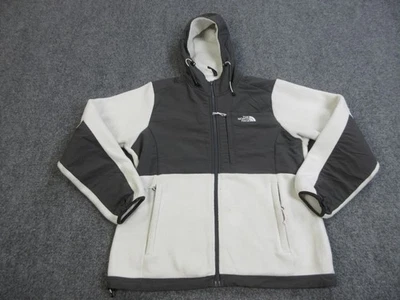 Chaqueta polar The North Face para mujer gris medio blanco Polartec con capucha cremallera completa Foto 1 de 4