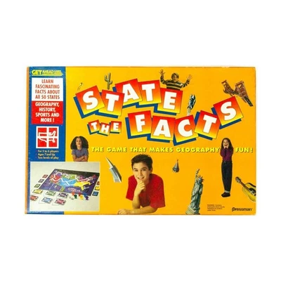 Pressman Boardgame State the Facts Box VG- - Image 1 of 2