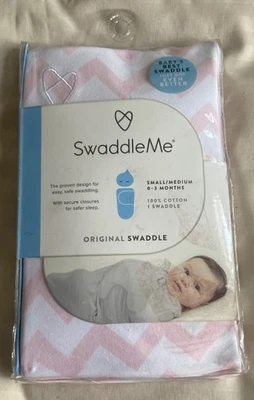 SwaddleMe Original Swaddle Baby Girl Wrap Size Small/Medium 0-3 Month Pink/White - Image 1 of 3